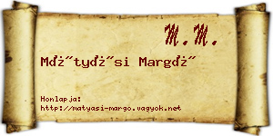 Mátyási Margó névjegykártya